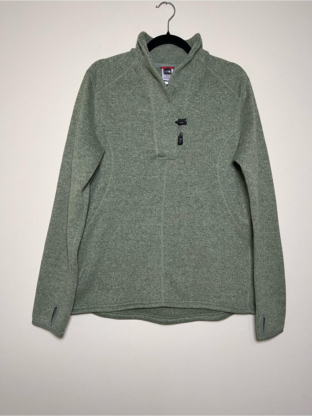 The North Face Women’s Fleece Sweater Funnel Neck Toggle Pullover Green Size XL